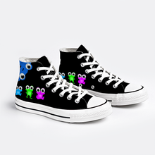 Load image into Gallery viewer, Who let the Frogs out?  Unisex High Top Canvas Shoes