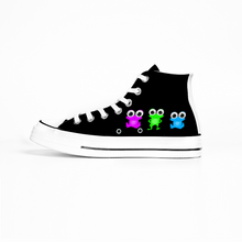 Load image into Gallery viewer, Who let the Frogs out?  Unisex High Top Canvas Shoes