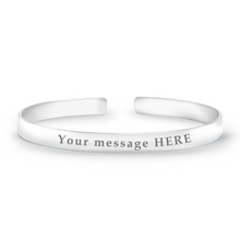 Load image into Gallery viewer, Custom Jewelry Women's Engraved 925 Sterling Silver Bracelet Cuff Bracelet Bangle Engraved Only English Alphabet & Numbers