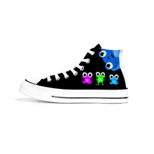 Load image into Gallery viewer, Who let the Frogs out?  Unisex High Top Canvas Shoes