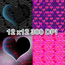 Load image into Gallery viewer, Valentine Backgrounds BUNDLE (12) Backgrounds with Bonus 8 pngs