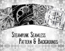 Load image into Gallery viewer, Steampunk Patterns and Backgrounds (10 each) Clockwork, gears all mechanical!