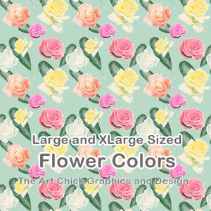 Big Flower Drawing Image with Vintage look - Spring flower illustration background- 2 files