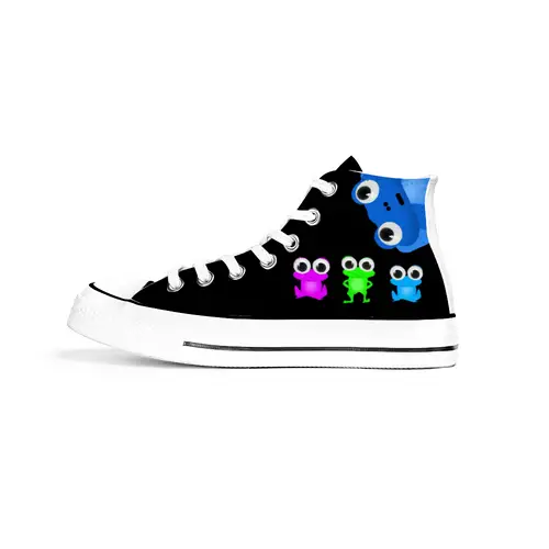 Who let the Frogs out?  Unisex High Top Canvas Shoes