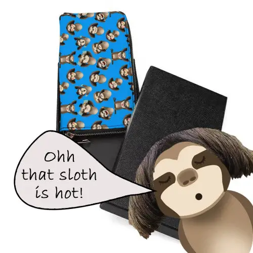 Funny Wristlet Wallet and Phone Purse Handbag - Blue - Harry the Sloth