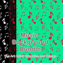 Load image into Gallery viewer, Music Pattern Background BUNDLE  - 12 files and 1 Bonus file