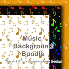 Load image into Gallery viewer, Music Pattern Background BUNDLE  - 12 files and 1 Bonus file