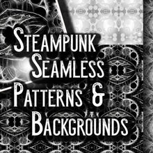 Load image into Gallery viewer, Steampunk Patterns and Backgrounds (10 each) Clockwork, gears all mechanical!